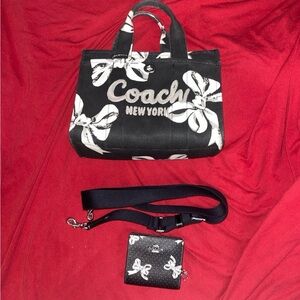 Coach cargo tote and wallet